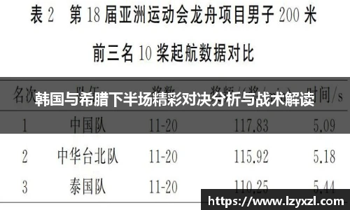 韩国与希腊下半场精彩对决分析与战术解读